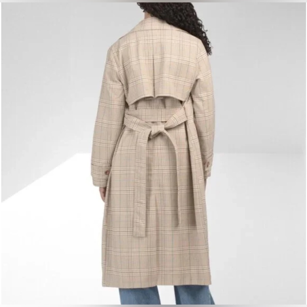 BAGATELLE COLLECTION Relaxed Duster Heritage Plaid Trench Coat